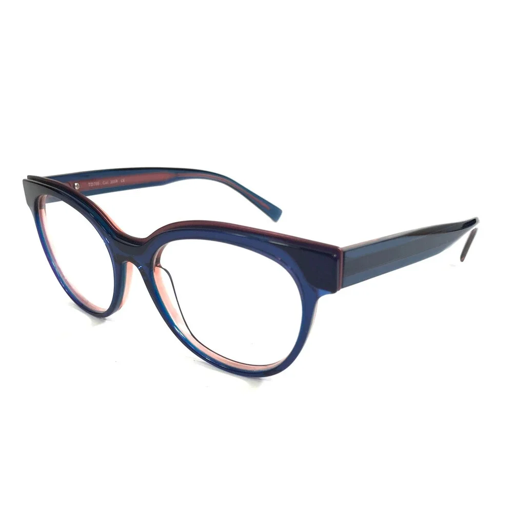 Tom Davies Eyeglasses Frame TD705 Col. 2059 Blue on Pink Cat Eye 51-17-140